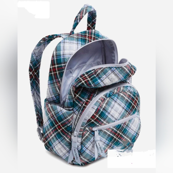 NWT VERA BRADLEY Compact Backpack Snowy Plaid - Picture 2 of 9